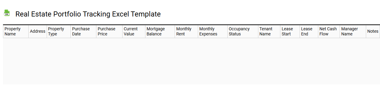 Real estate portfolio tracking Excel template