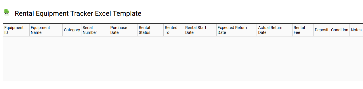 Rental equipment tracker Excel template
