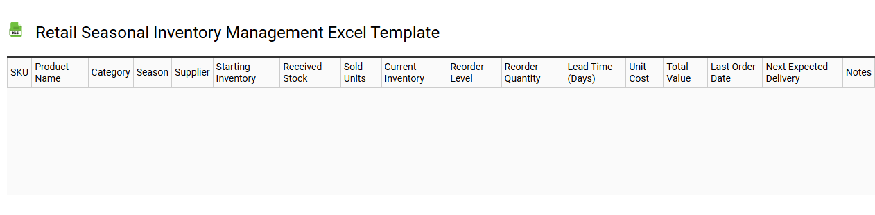 Retail seasonal inventory management Excel template