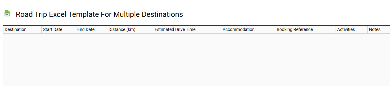 Road trip Excel template for multiple destinations