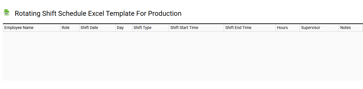 Rotating shift schedule Excel template for production