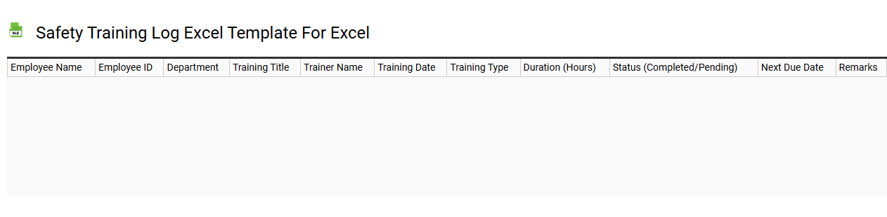 Safety training log Excel template for Excel