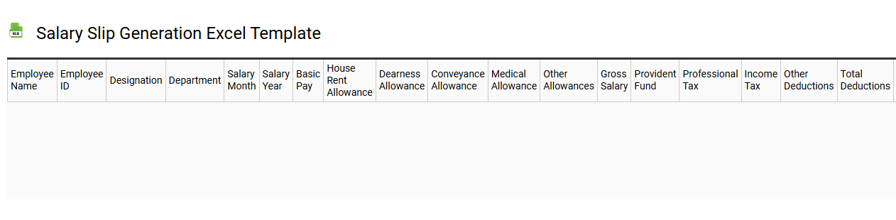 Salary slip generation Excel template