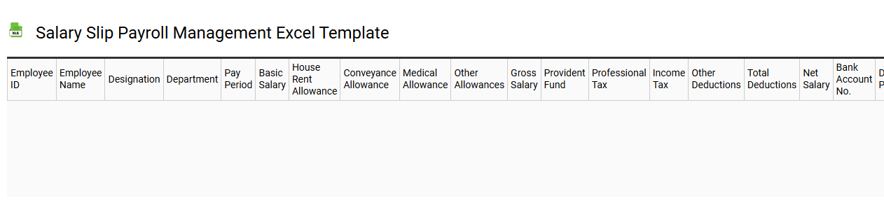 Salary slip payroll management Excel template