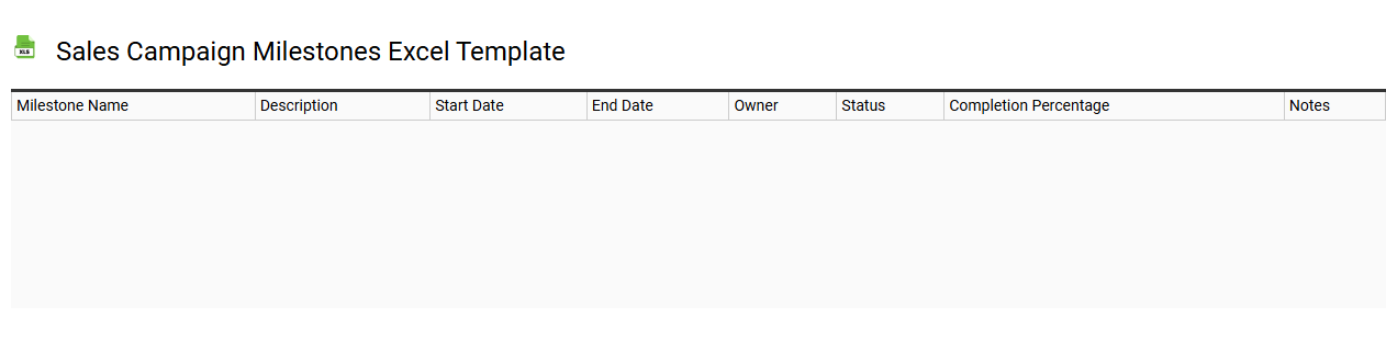 Sales campaign milestones Excel template