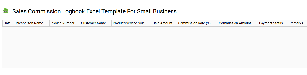 Sales commission logbook Excel template for small business