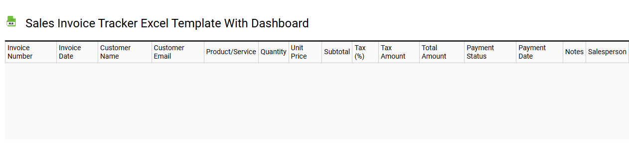 Sales invoice tracker Excel template with dashboard