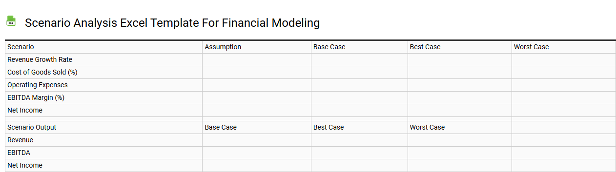 Scenario analysis Excel template for financial modeling
