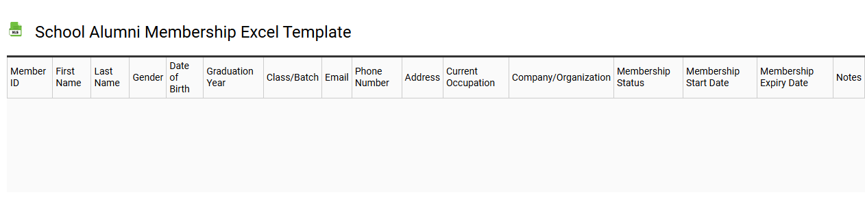 School alumni membership Excel template