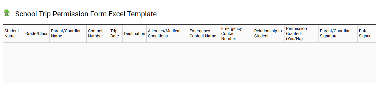 School trip permission form Excel template