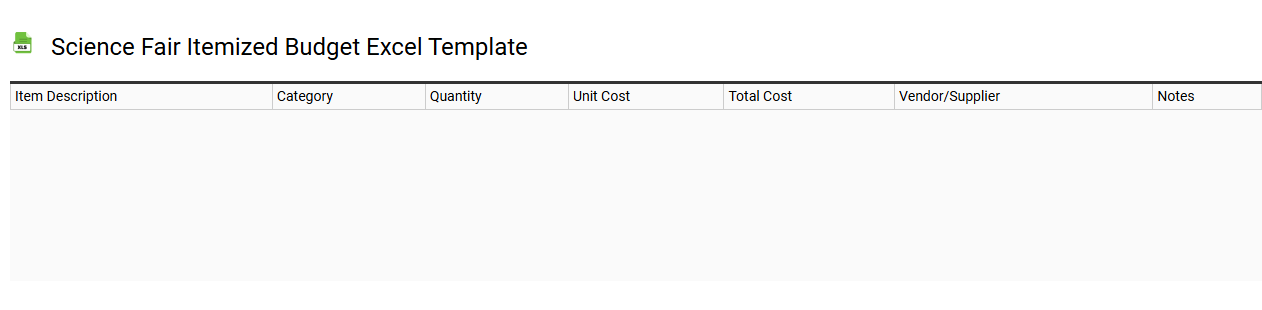 Science fair itemized budget Excel template