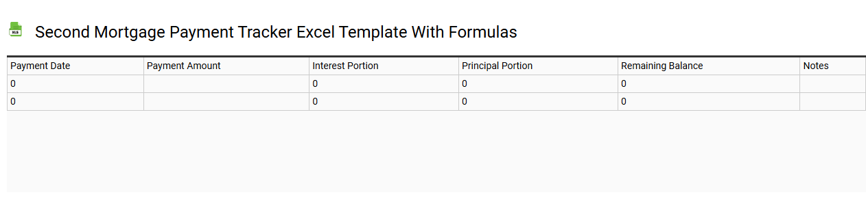 Second mortgage payment tracker Excel template with formulas