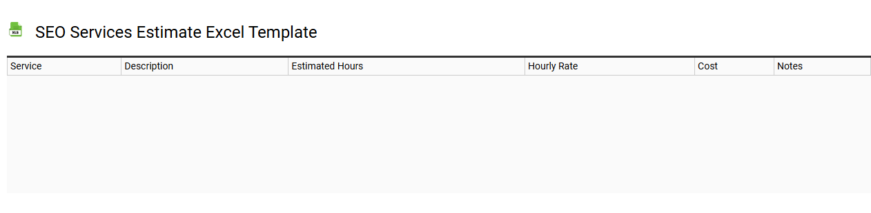 SEO services estimate Excel template