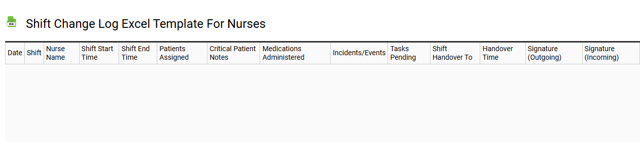 shift change log Excel template for nurses