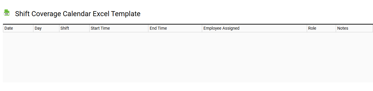 Shift coverage calendar Excel template