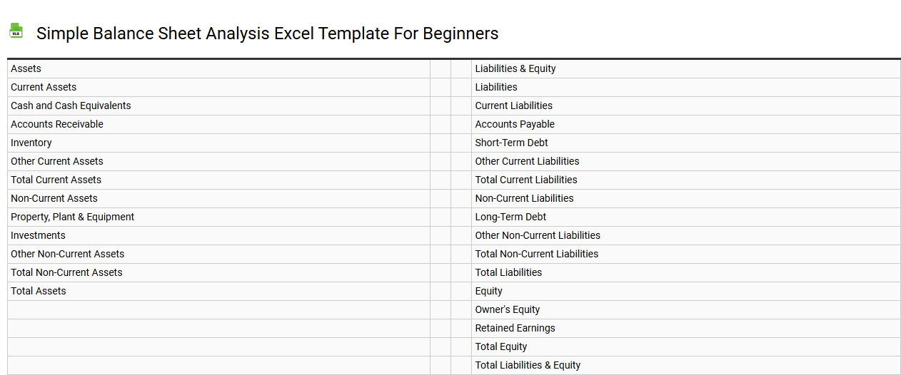 Simple balance sheet analysis Excel template for beginners