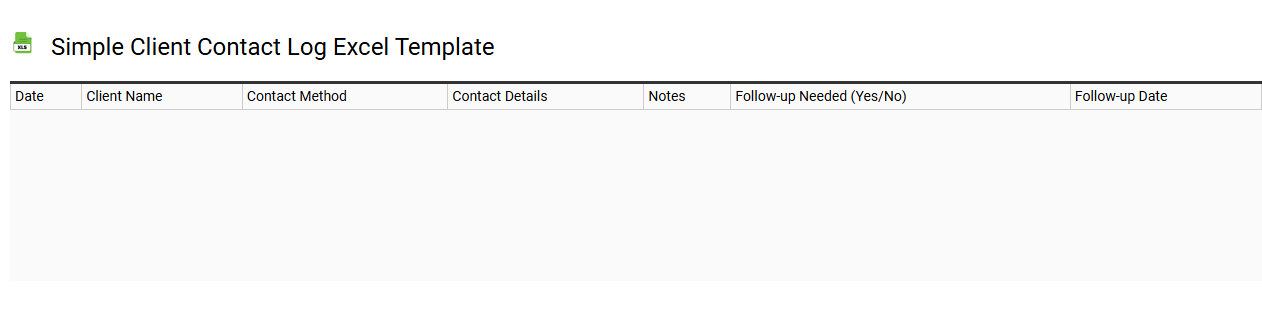 Simple client contact log Excel template