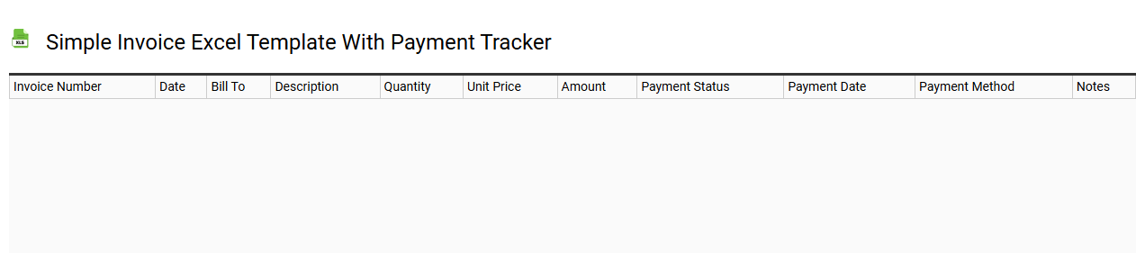 Simple invoice Excel template with payment tracker
