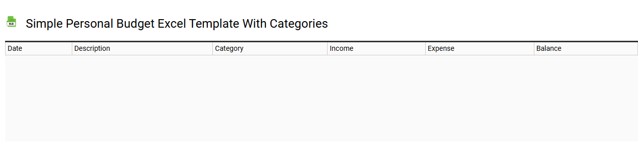 Simple personal budget Excel template with categories