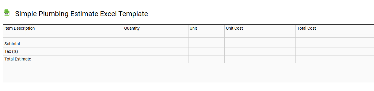 Simple plumbing estimate Excel template