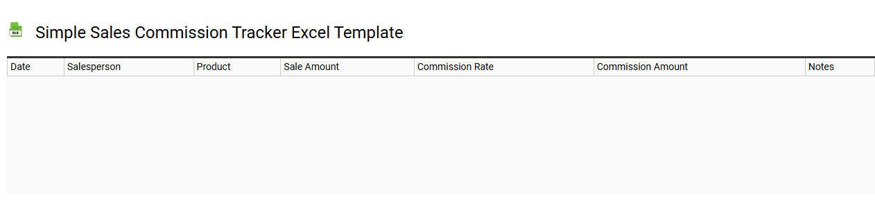 Simple sales commission tracker Excel template
