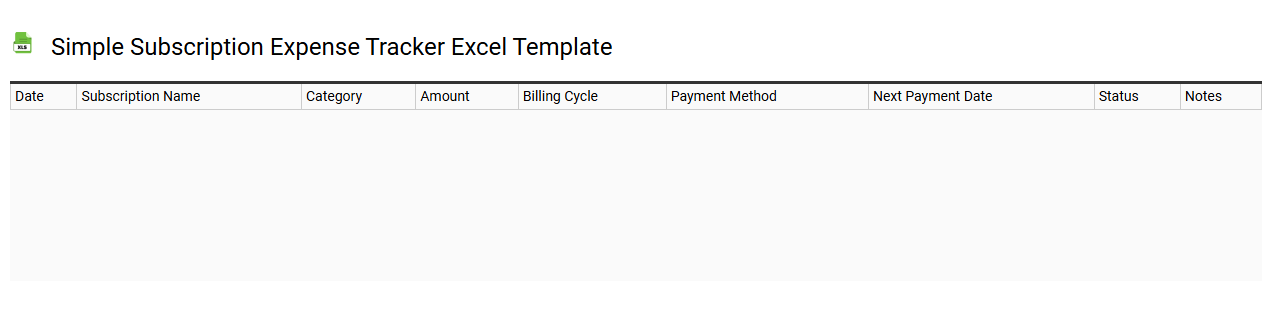 Simple subscription expense tracker Excel template