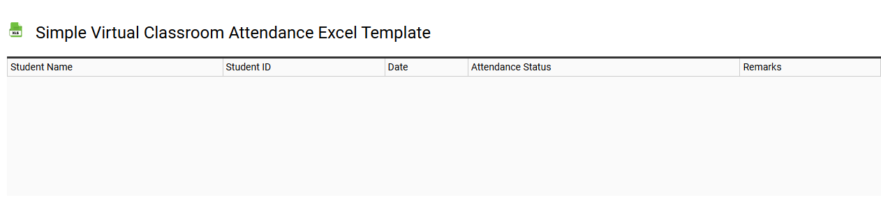 Simple virtual classroom attendance Excel template