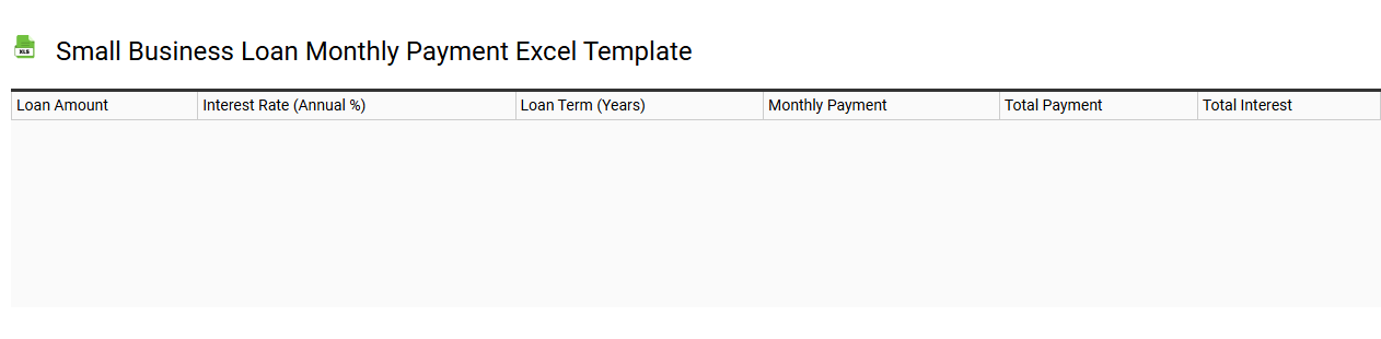 Small business loan monthly payment Excel template