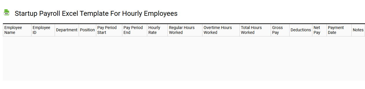 Startup payroll Excel template for hourly employees