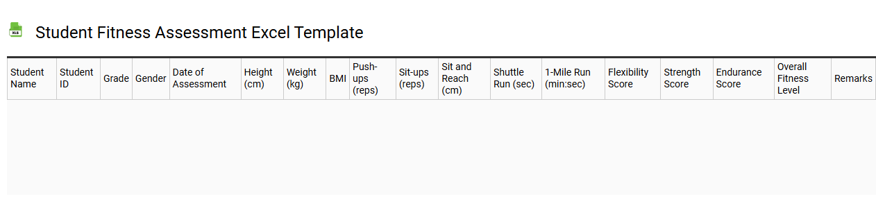 Student fitness assessment Excel template