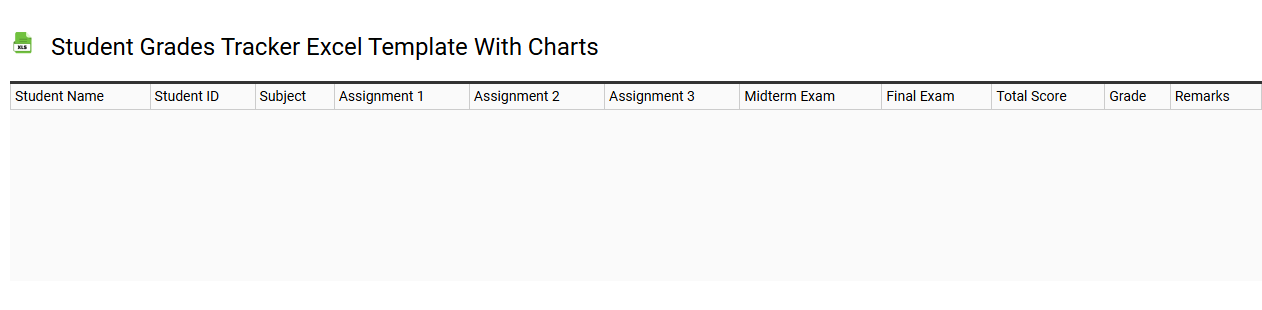 Student grades tracker Excel template with charts