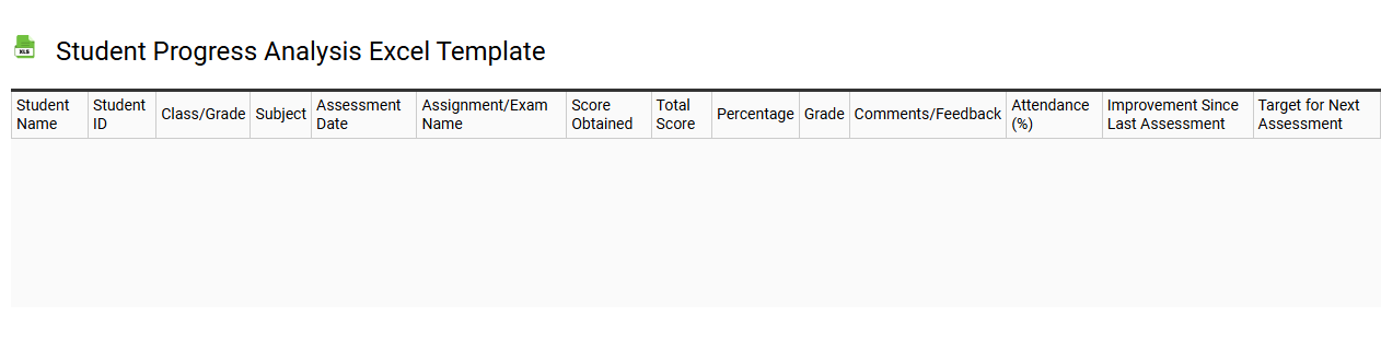 Student progress analysis Excel template