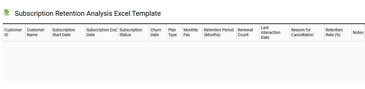 Subscription retention analysis Excel template