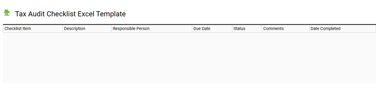 Tax audit checklist Excel template