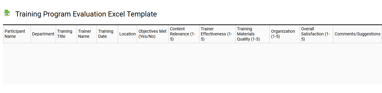 Training program evaluation Excel template