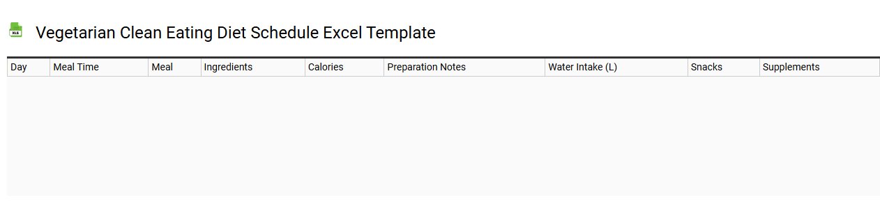 Vegetarian clean eating diet schedule Excel template