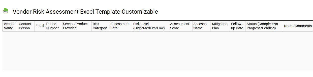 Vendor risk assessment Excel template customizable