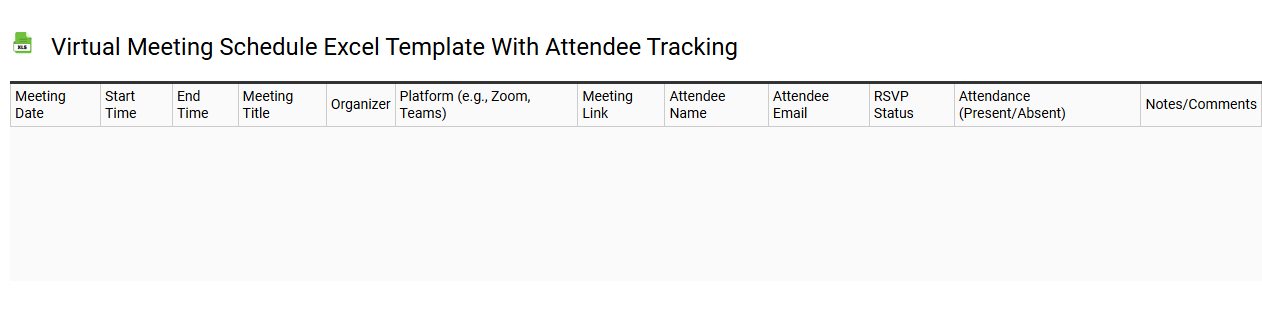 Virtual meeting schedule Excel template with attendee tracking