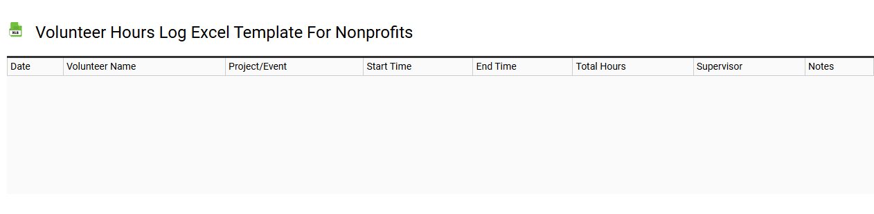 Volunteer hours log Excel template for nonprofits