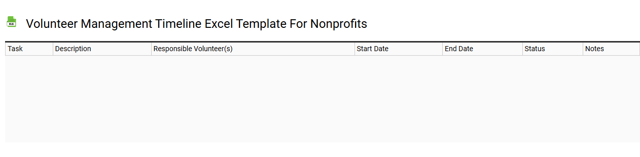 Volunteer management timeline Excel template for nonprofits