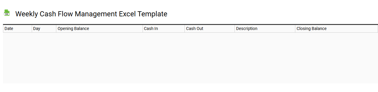 Weekly cash flow management Excel template