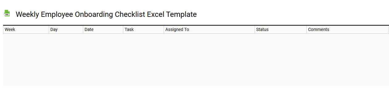 Weekly employee onboarding checklist Excel template
