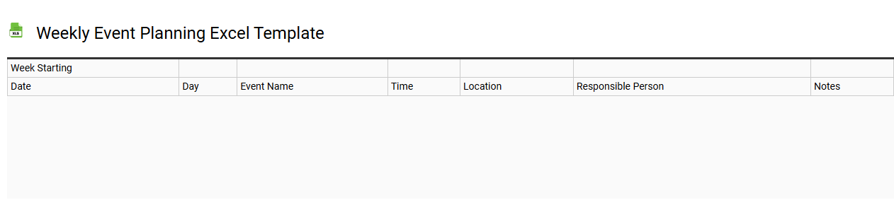 Weekly event planning Excel template