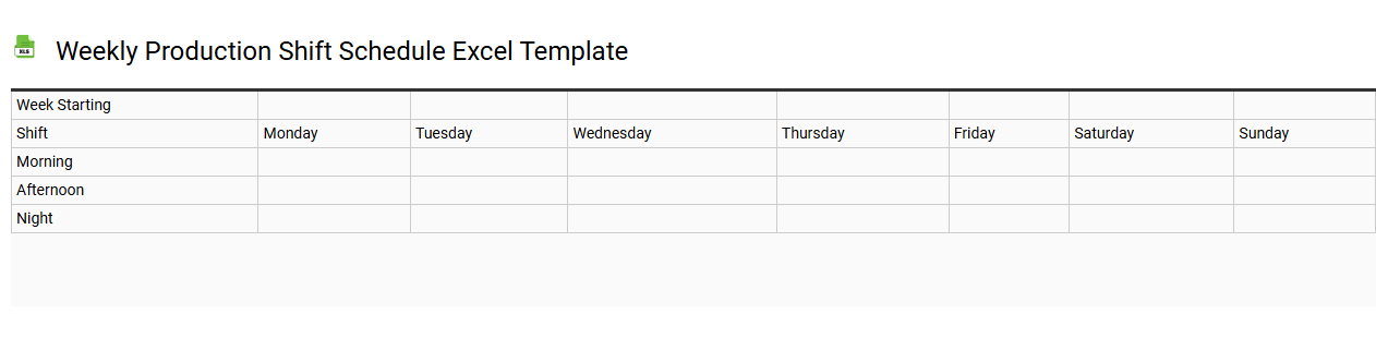 Weekly production shift schedule Excel template