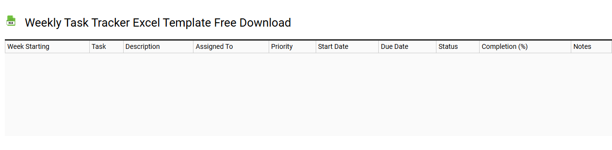 Weekly task tracker Excel template free download