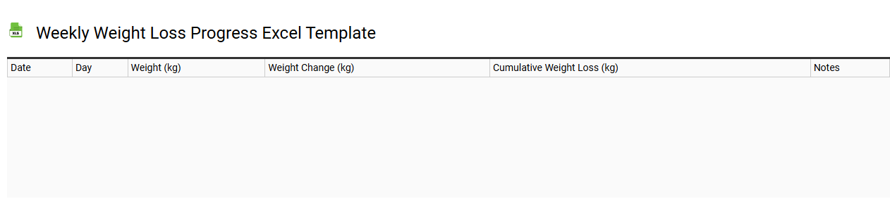 Weekly Weight Loss Progress Excel template