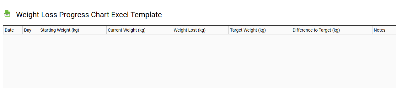 Weight loss progress chart Excel template