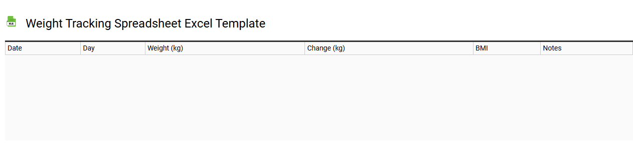 Weight tracking spreadsheet Excel template