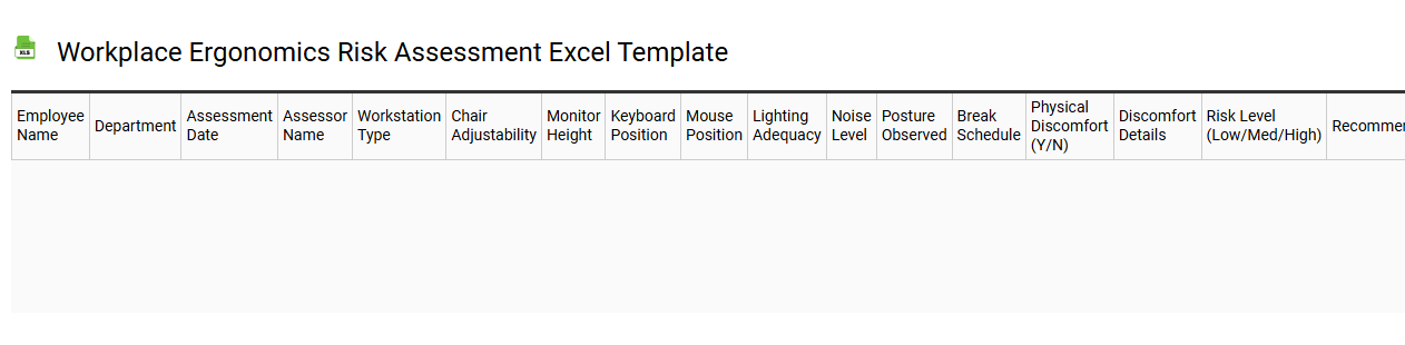 Workplace ergonomics risk assessment Excel template
