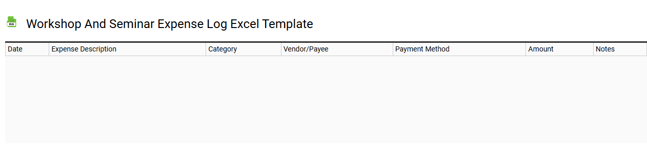 Workshop and seminar expense log Excel template